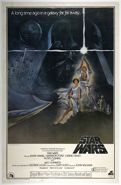 1977 <em>Star Wars</em> One Sheet Movie Poster - Soundtrack Style "A"