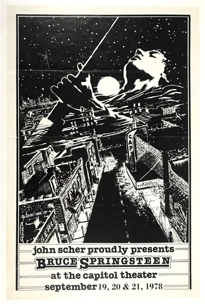 1978 Bruce Springsteen Concert Poster from <em>Darkness on the Edge of Town</em> Tour - September 19, 20 & 21, 1978, Capitol Theatre, Passaic, New Jersey