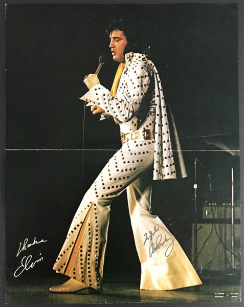Elvis Presley Signed Promotional Photo Given to a Memphis Car Dealer During the Delivery of New Cars to Graceland - Plus a Copy of Elvis Check Written for the Cars