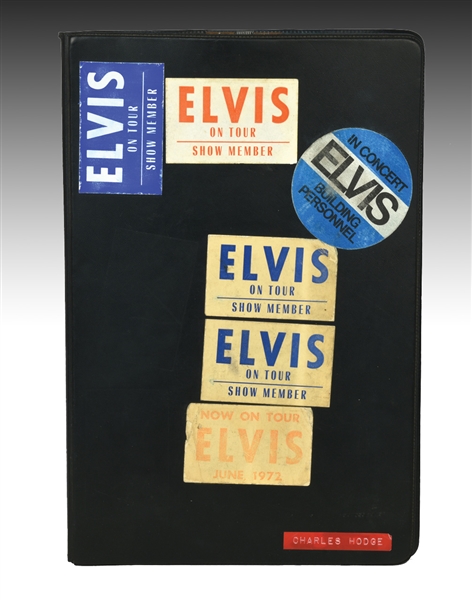 Elvis Presley/Charlie Hodge Stage-Used Black Binder That Held Song Lyric Sheets Specifically for Elvis During His Live Shows From 1972 to His Last Show in Indy in June of 1977