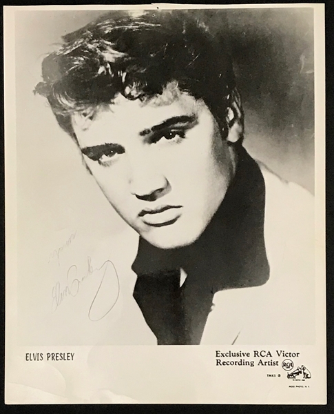 Elvis Presley Signed 1956 "RCA Victor Recording Artist" Promotional Photo – A Lesser-Seen Signed Photo!