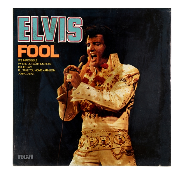 1973 Concept Art Mock-up For Elvis Presley’s LP <em>ELVIS</em> (Known as “The Fool Album”) - Rejected for Good Reason!