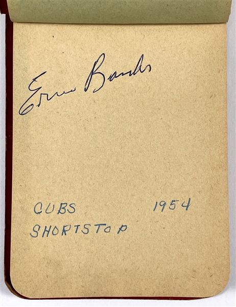 1954-56 Chicago Cubs Autograph Book Signed by 23 players Including Rookie Ernie Banks and Hank Sauer (1952 NL MVP)