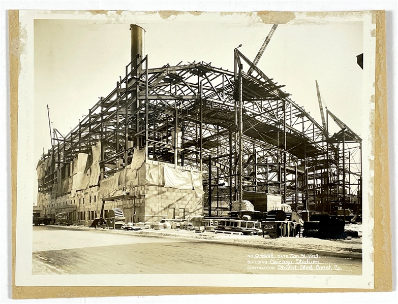 Collection of Five 1928-29 Original Photos of The Chicago Stadium Being Built – Home of the Bulls and Blackhawks