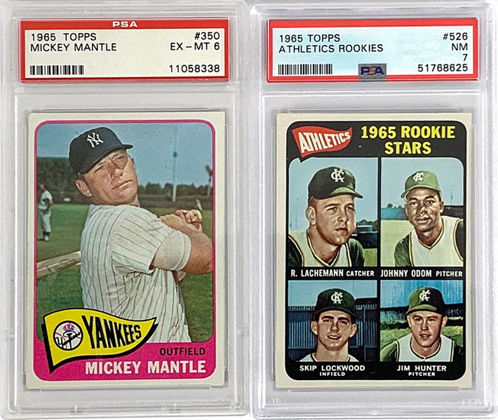 1965 Topps Baseball Complete Set (598) with PSA EX-MT 6 Mantle and NM 7 Hunter Rookie