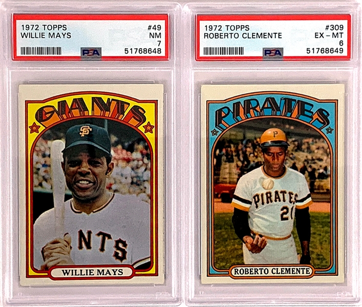 1972 Topps Baseball Complete Set (787) with PSA Graded Mays and Clemente