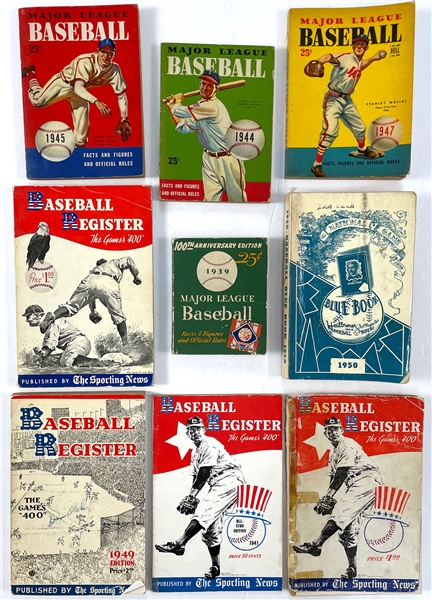 1940s to 1990s <em>Sporting News Baseball Register</em> and Record Books Collection of 51 Different
