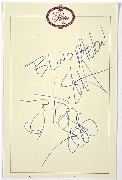 1993 Blind Melon Band-Signed Hotel Note Pad Sheet with Lead Singer Shannon Hoon