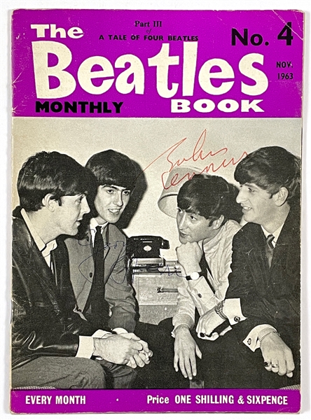 “The Beatles Book Monthly” No. 4 (1963) Signed by All Four Beatles at November 1963 Concert in Slough, England