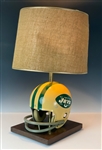 1970s New York Jets Football Helmet Lamp with Original Shade