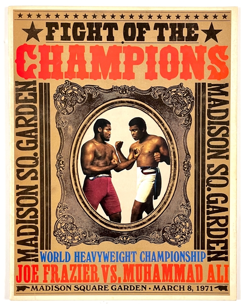 Muhammad Ali vs. Joe Frazier Heavyweight Title Fight Program Collection of 9 – Covering All Three Fights! - Plus Pre-Fight Souvenir Poster