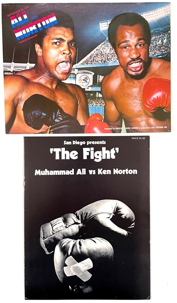 Muhammad Ali vs. Ken Norton Fight Site Program Pair (2) with March 31, 1973 (San Diego) and September 28, 1976 (Yankee Stadium) 
