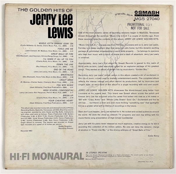 Jerry Lee Lewis Signed “Promotional Copy” of his 1964 LP <em>The Golden Hits of Jerry Lee Lewis</em>