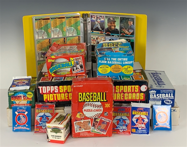 1980s and 1990s Topps, Donruss, Fleer and Upper Deck Bonanza of Baseball Card Sets, Groups and Unopened Packs – More Than 7,000 Cards!