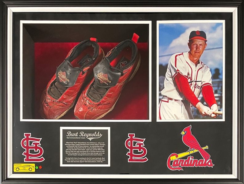 Hall of Famer Red Schoendienst Game Used Cleats - Worn as St. Louis Cardinals Coach - Former Burt Reynolds Collection