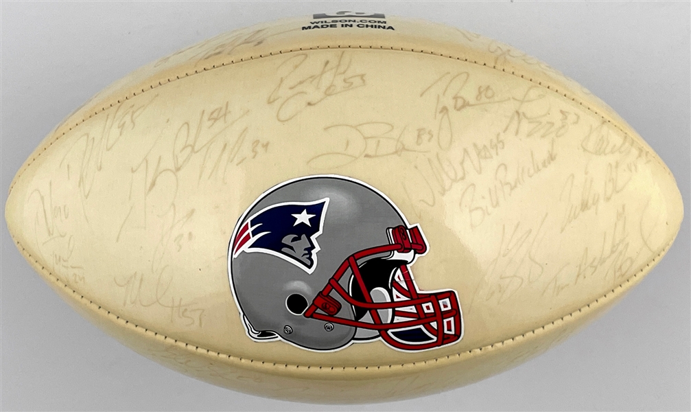 2005 Super Bowl XXXIX Champion New England Patriots Team Signed Football with Tom Brady, Bill Belichck and Game MVP Deion Branch (50+ Signatures)