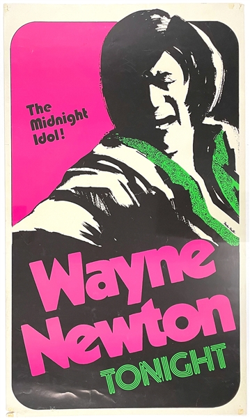 1973 Wayne Newton Concert Poster from The Sands Hotel Las Vegas - “The Midnight Idol”