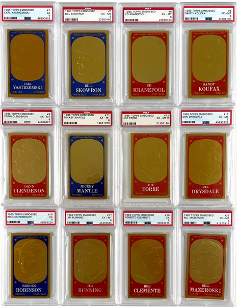 High Grade 1965 Topps  Embossed Complete Set of 72 with 26 Graded Including Mickey Mantle