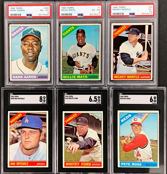 1966 Topps Baseball High Grade Complete Set (598) Including PSA and SGC-Graded Cards (32)