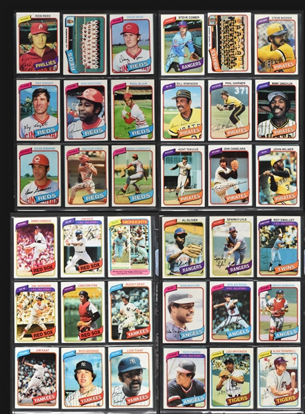 1980 Topps Baseball Complete Set (726) Incl. #482 Rickey Henderson Rookie PSA NM 7