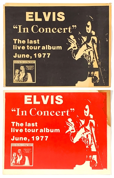 Pair of 1977 Advertising Placards for Elvis Presley LP <em>Elvis in Concert</em> - From Memphis Newspaper Machines