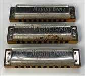 Trio of Johnny Cash Stage-Played M. Hohner “Marine Band” Harmonicas – From the Collection of his Drummer  WS “Fluke” Holland