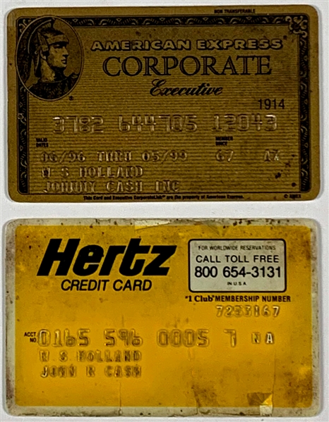 “WS Holland/John R Cash” American Express Card and Hertz Credit Card (2 Items)