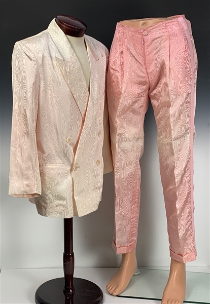 David Cassidy Stage Worn Pink Satin Tuxedo and Shoes