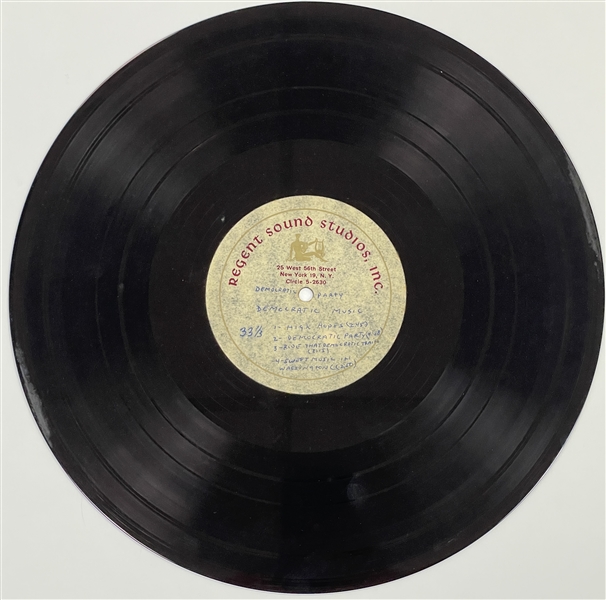 1960 “Regent Sound Studios” 33 1/3 RPM Acetate of John F. Kennedy Campaign Radio Commercials