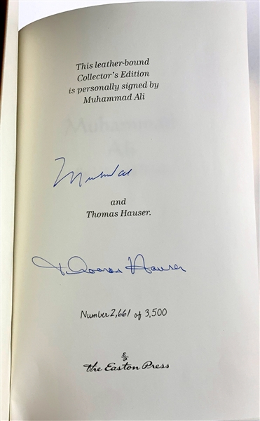 Muhammad Ali Signed Easton Press Limited Edition of <em>Muhammad Ali: His Life and Times</em> - Also Signed by Author Thomas Hauser