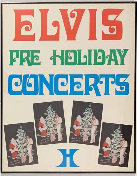 1975 Elvis Presley “Elvis Pre Holiday Concerts” Poster from the Las Vegas Hilton in Framed Display