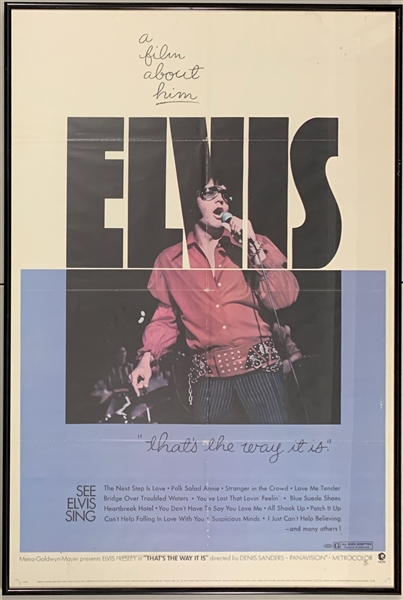 1970 <em>Elvis: That’s the Way It Is</em> One Sheet Movie Poster – Starring Elvis Presley - In Framed Display