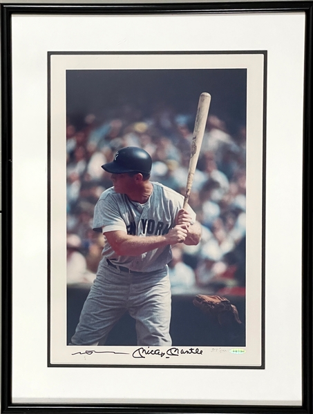 Mickey Mantle Signed Upper Deck Authenticated Oversized Neil Leifer Photo  - (LE 313/500)
