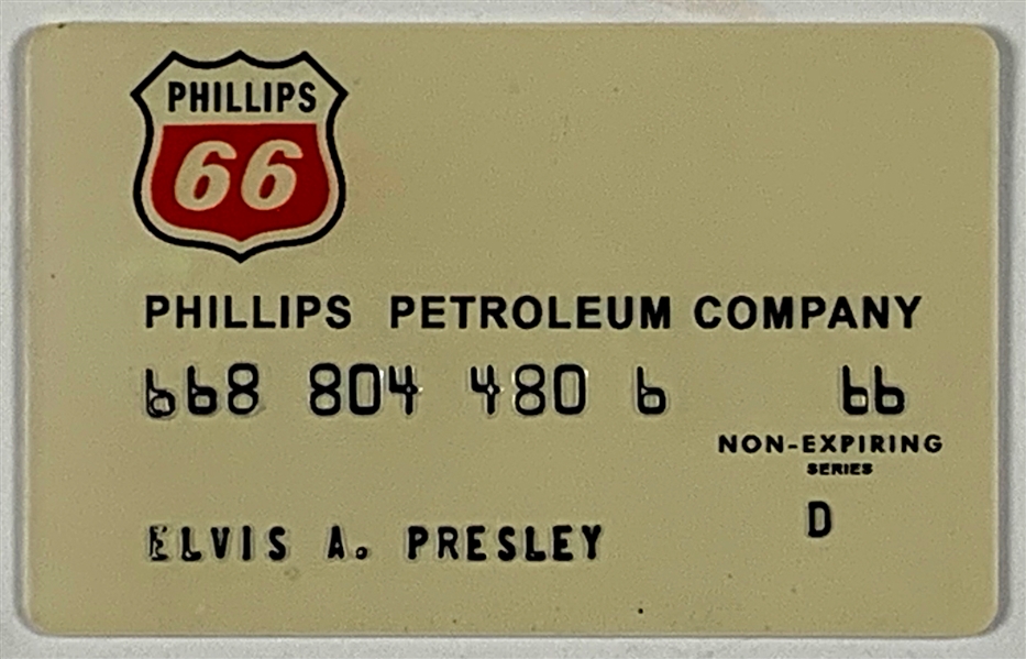Elvis Presley Owned Phillips 66 Credit Card - Issued in 1969 – with LOA from Graceland Authenticated