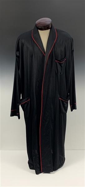 Elvis Presley Owned Black Satin Robe with Red Trim – Gifted to Ed Hill of the Stamps Quartette – Former Mike Moon Collection
