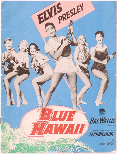 Promotional Collection for Elvis Presley’s 1961 Film <em>Blue Hawaii</em> Including U.S. Program and Press Book, Foreign Programs (2) and Photos (8)