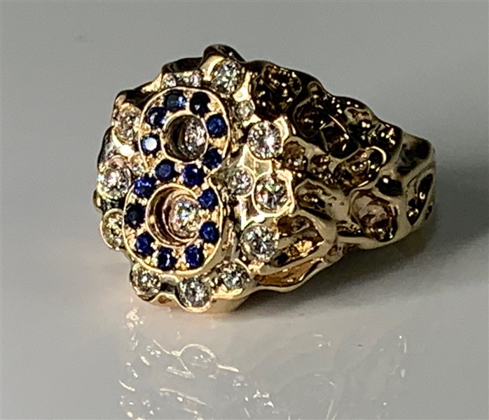 Elvis Presley Owned Gold and Diamond Ring with Number “8” in Blue Sapphires – Elvis Number in Numerology – Gifted to Memphis Mafia Member Charlie Hodge
