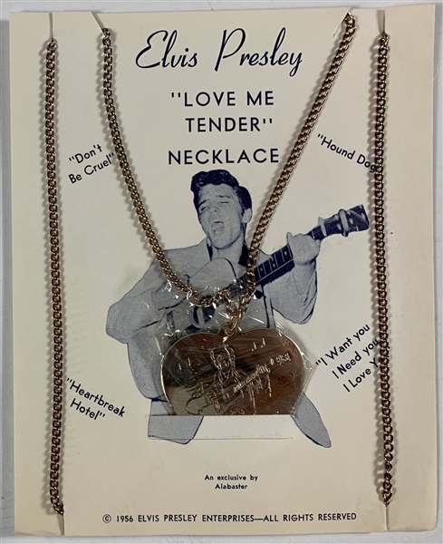 1956 “Elvis Presley Enterprises” “Love Me Tender” Necklace – Tougher Gold Variation 