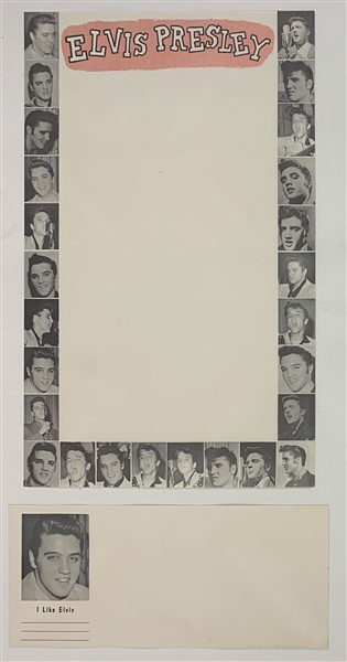 1956 Elvis Presley Pictorial Legal-Sized Letterhead and Pictorial “I Like Elvis” Envelope