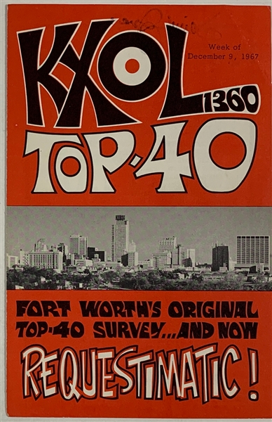 1967 “KXOL Top 40” Handbill Signed by Davy Jones – with The Monkees “Daydream Believer” at #1!