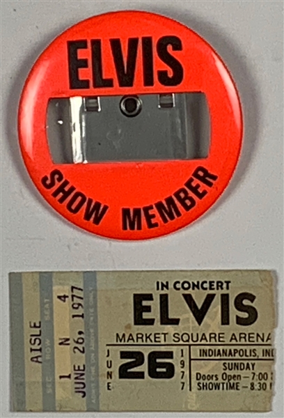 1970s Elvis Presley “ELVIS SHOW MEMBER” Backstage Pass Badge