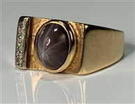 Elvis Presley Owned Gold and Diamond Ring with Black Star Sapphire – Gifted to Memphis Mafia Member Richard Davis