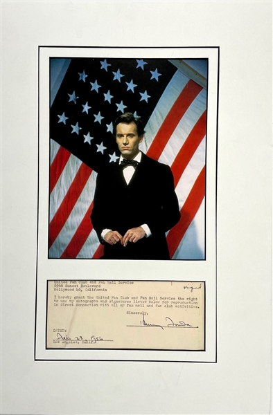 Henry Fonda Signed 1956 Fan Club Autograph Authorization Form - “use my autographs and signatures listed below for reproduction”