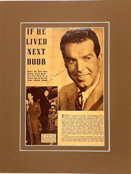 Fred MacMurray Signed Magazine Page