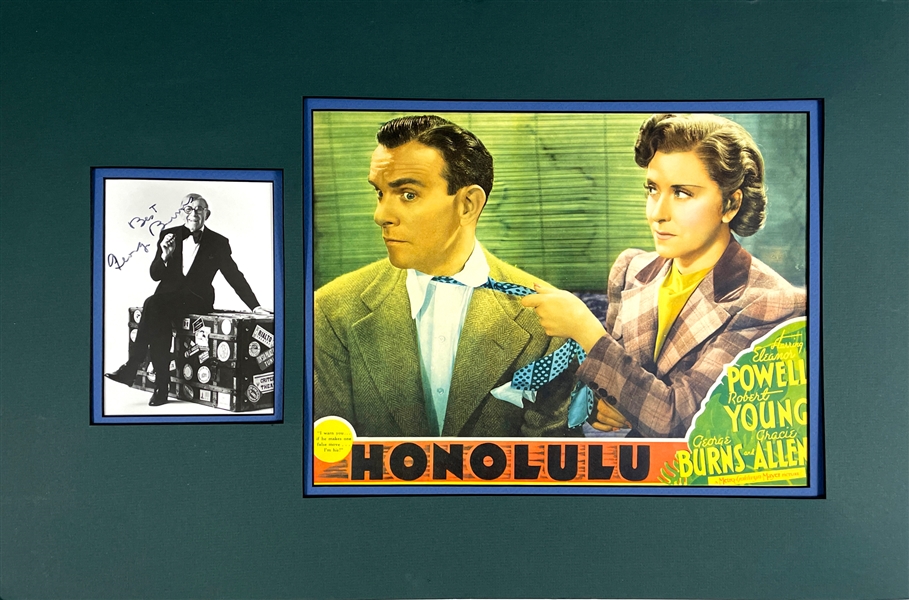 George Burns 1939 Lobby Card for the Film <em>Honolulu</em> Featuring "Burns and Allen" Plus Signed Photo