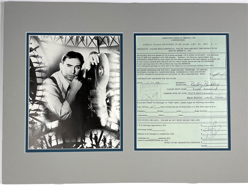 Busby Berkeley Signed “Directors Guild of America” Earnings Document