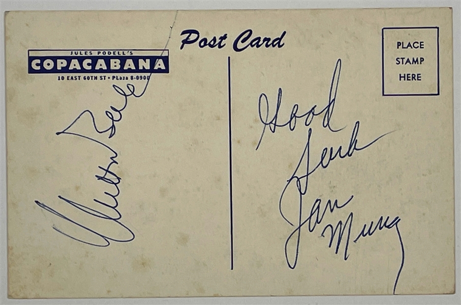 Milton Berle and Jan Murray Signed “Copacabana New York” Postcard