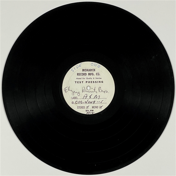 1969 A & M Records 33 1/3 RPM Test Pressing of The Flying Burrito Brothers First LP <em>The Gilded Palace of Sin</em>