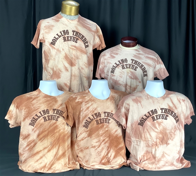Group of Five Bob Dylan “Rolling Thunder Revue” Concert Tour T-Shirts from Bobs Tour Bus