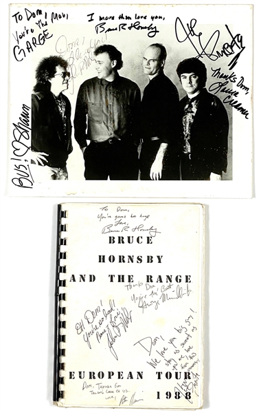 Bruce Hornsby 1988 Tour Collection with Signed Pieces and Grateful Dead Concert Poster (7 Pieces) (Beckett Certified)